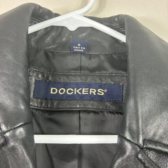 VTG Dockers Women’s Black Lamb Leather Jacket Size Large Heritagewear - Picture 5 of 11